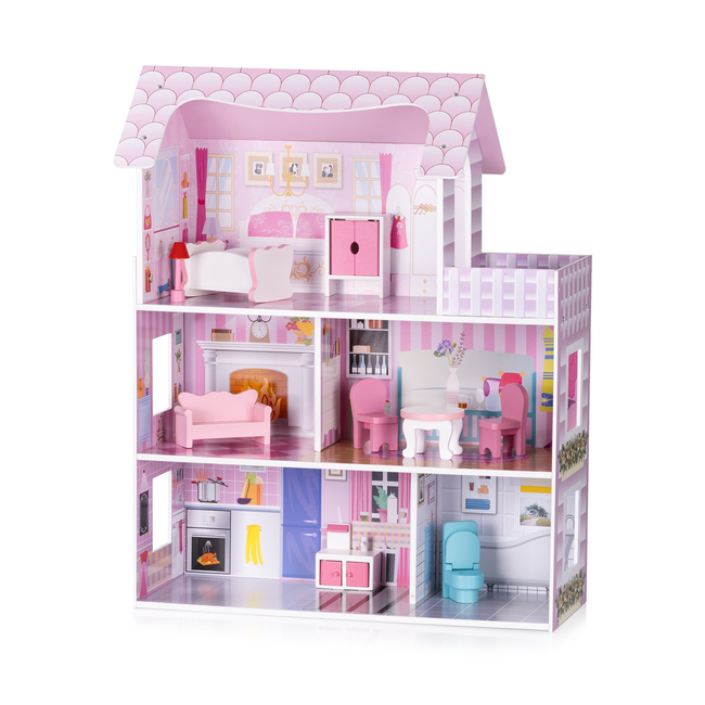 Chipolino Dollhouse with 9PCS Furniture DIWH02408631