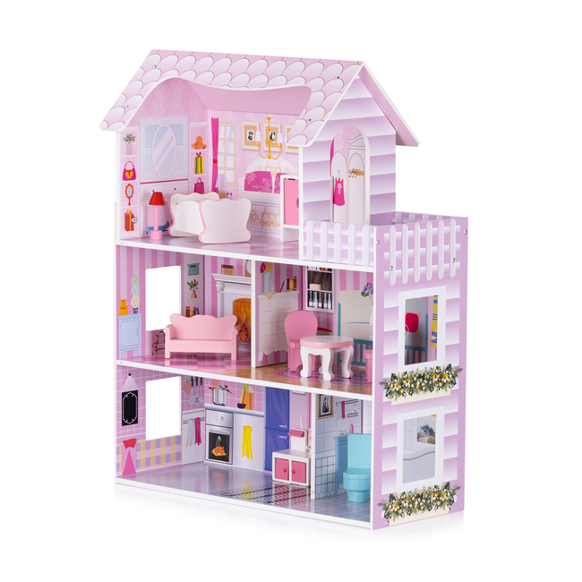 Chipolino Dollhouse with 9PCS Furniture DIWH02408631