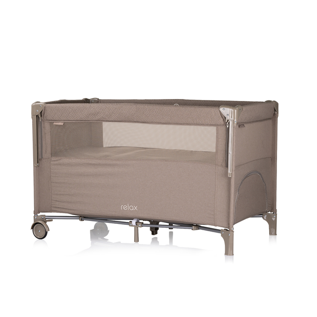 Chipolino Relax Παρκοκρέβατο με ανοιγόμενη πλευρά tiramisu λινό KOSIRE253TR