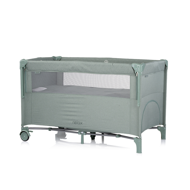 Chipolino Relax Παρκοκρέβατο με ανοιγόμενη πλευρά basil linen KOSIRE254BA