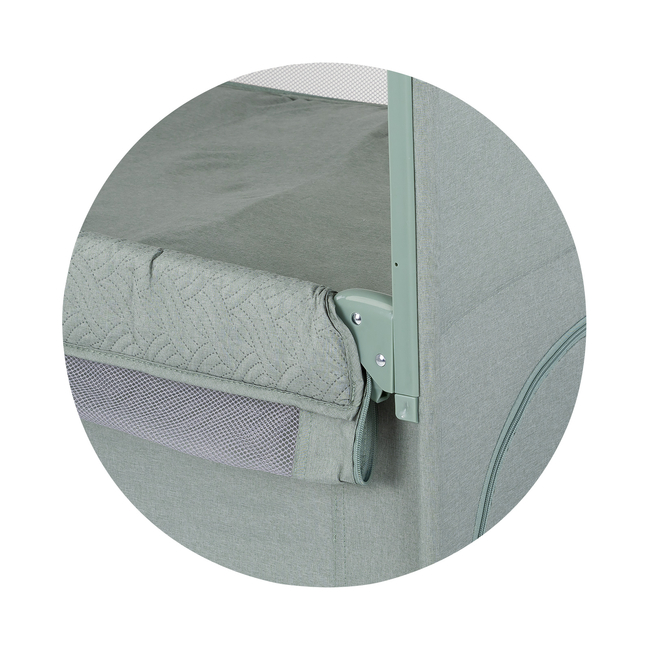 Chipolino Relax Παρκοκρέβατο με ανοιγόμενη πλευρά basil linen KOSIRE254BA