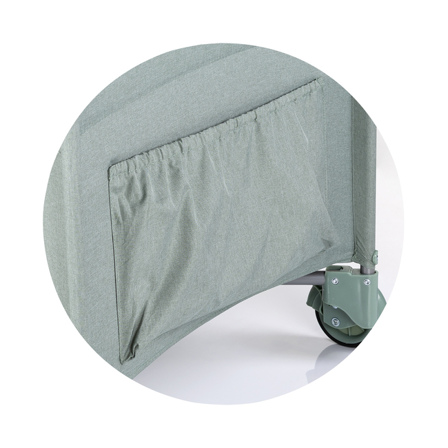Chipolino Relax Παρκοκρέβατο με ανοιγόμενη πλευρά basil linen KOSIRE254BA