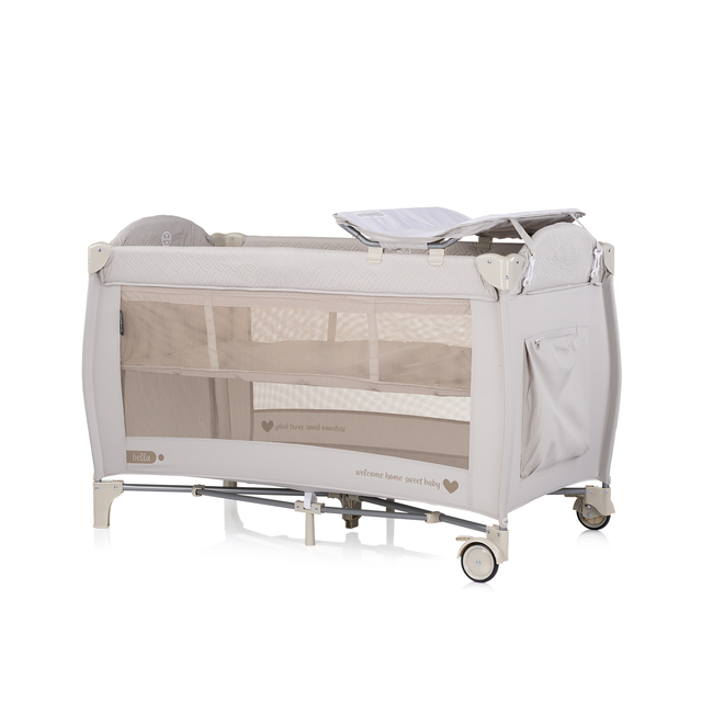 Chipolino Foldable travel cot with changing pad Bella bisoctta KOSIB0251BI