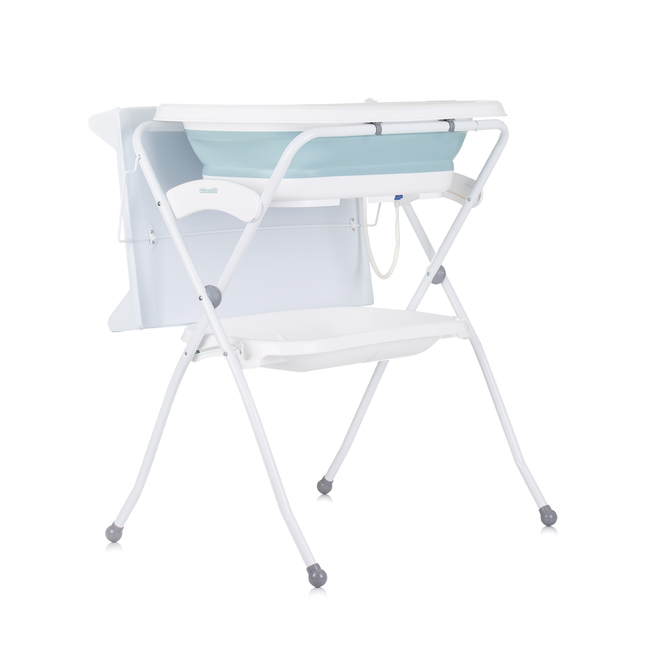 Chipolino Bath tub with bath stand and changing mat "Fiore" blue SHVFI0242BL
