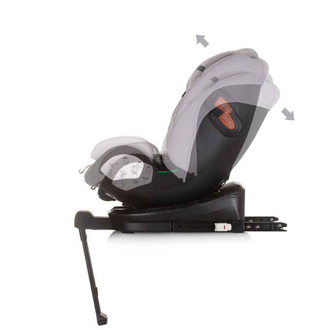 Chipolino Car seat I-SIZE 40-150 cm ISOFIX 360 "TOURINO" ash grey STKTRN02404AS