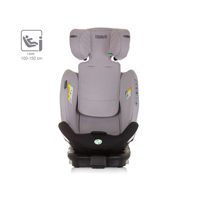 Chipolino Car seat I-SIZE 40-150 cm ISOFIX 360 "TOURINO" ash grey STKTRN02404AS