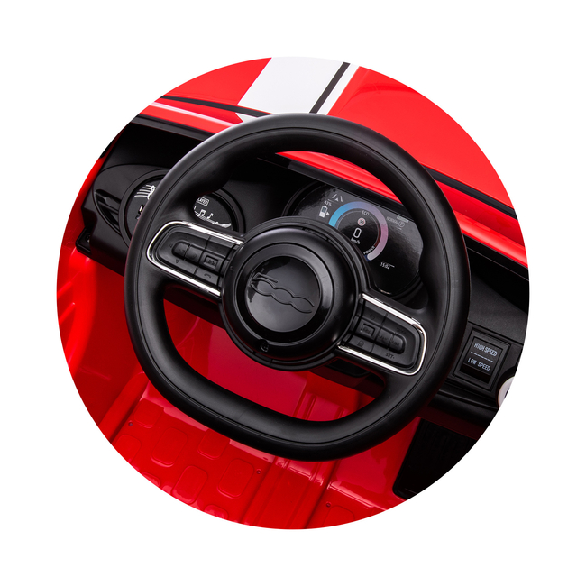 Chipolino FIAT 500 Ηλεκτρικό Παιδικό Αυτοκίνητο 12V με Τηλεχειρισμό Κόκκινο ELKFIAT25RE