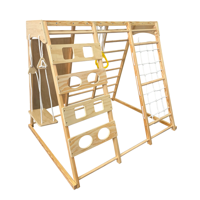 Chipolino Ξύλινο Πολυλειτουργικό Αναρριχητικό Παιχνίδι & Κούνια – Φυσικό  WTARSL02501