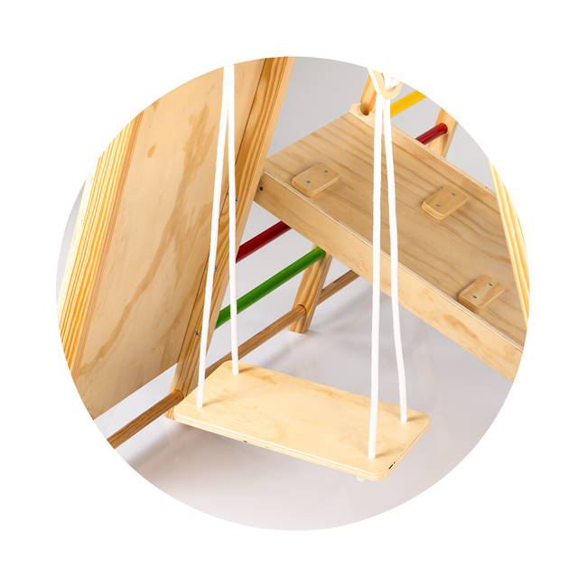 Chipolino Ξύλινο Πολυλειτουργικό Αναρριχητικό Παιχνίδι με Κούνια & Μαυροπίνακα (WTARSL02503)