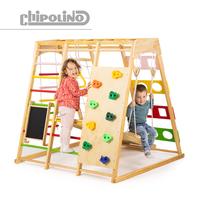 Chipolino Ξύλινο Πολυλειτουργικό Αναρριχητικό Παιχνίδι με Κούνια & Μαυροπίνακα (WTARSL02503)
