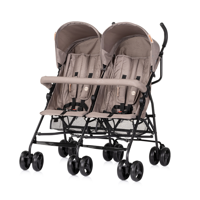 Chipolino Baby Stroller for 2 kids "Double Point" tiramisu KBDP02502TR