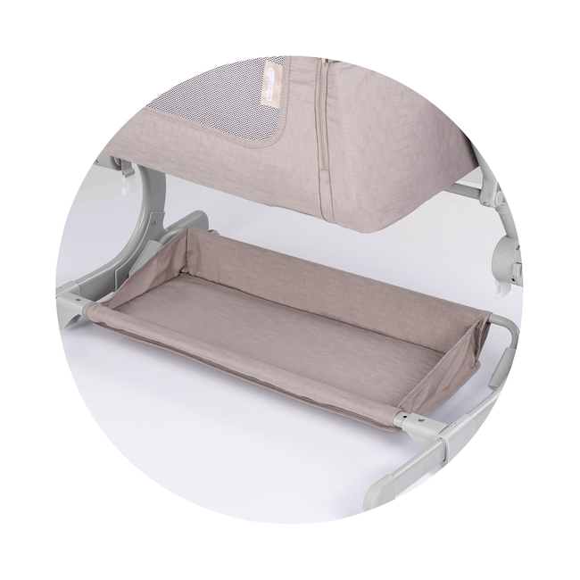 Chipolino Co-sleeping crib with drop side “Eleganza" tiramisu KOSEL0252TR