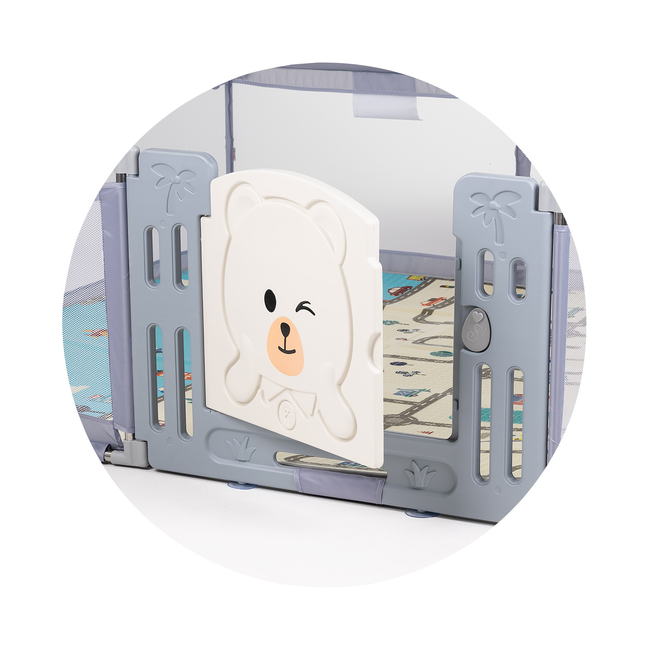 Chipolino Πάρκο Παιχνιδιού Amico 180×200 cm με Πόρτα γκρι KOIAM0251GY