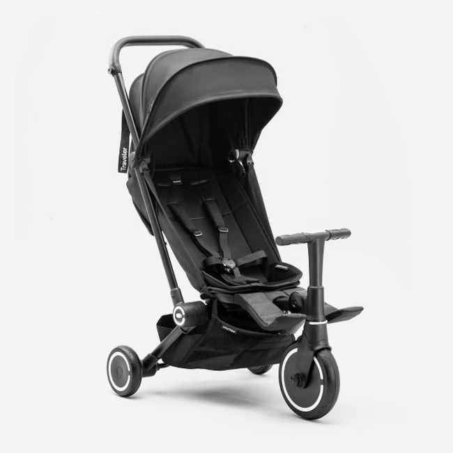 Smartrike Traveller 2 σε 1 Ελαφρύ Καρότσι Μετατρεπόμενο σε τρίκυκλο ποδήλατο 6-48 μηνών Onyx Black 5900800