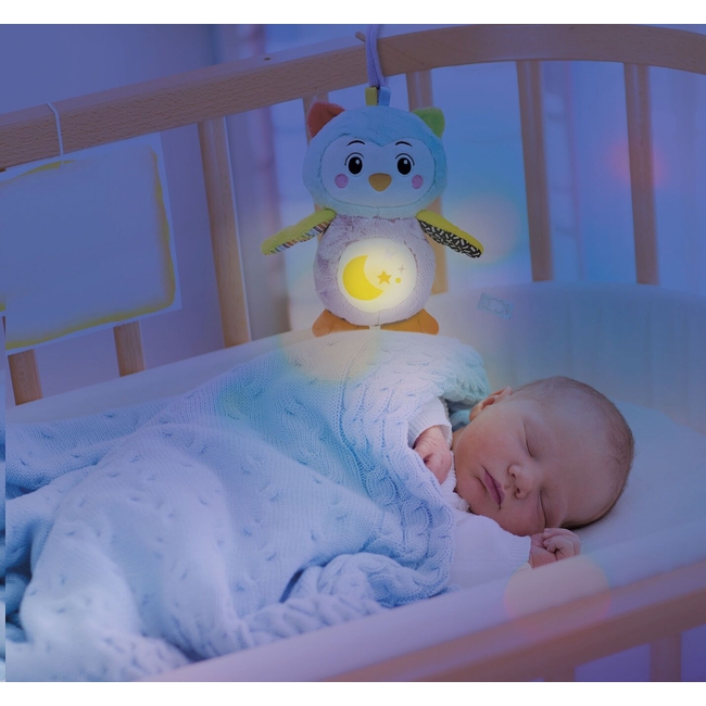 Baby Clementoni Βρεφική Χνουδωτή Κουκουβάγια Ύπνου Με Φως Για 0+ Μηνών