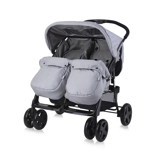 Lorelli BABY STROLLER TWIN COOL GREY+BAG 10020072386