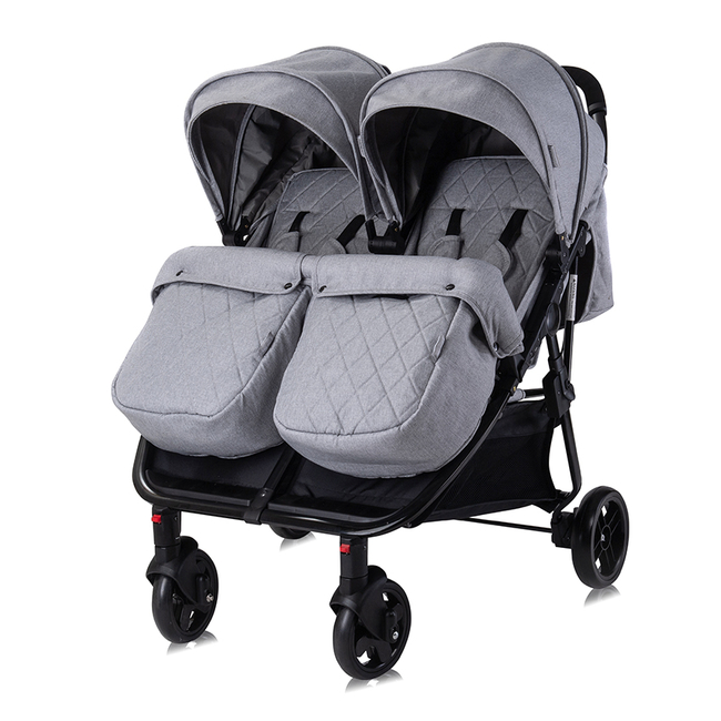 Lorelli DUO Twins Stroller with Footmuff & Bag 0 + Grey 10021542386
