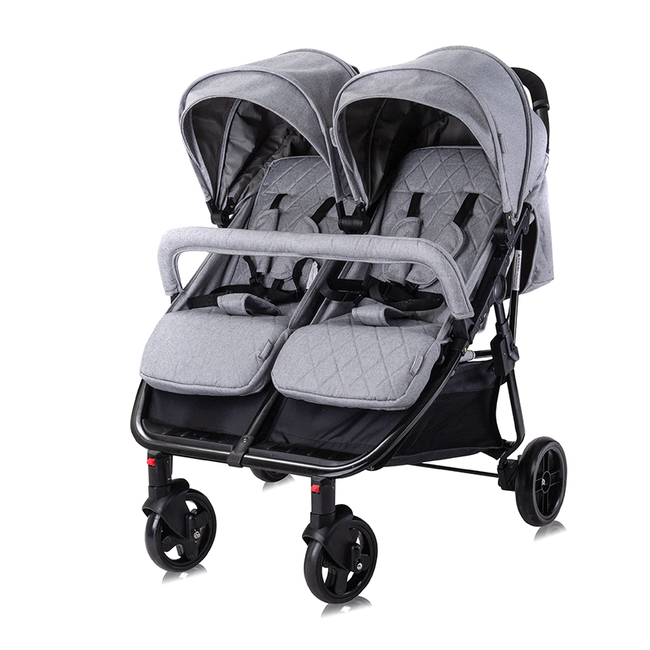 Lorelli DUO Twins Stroller with Footmuff & Bag 0 + Grey 10021542386