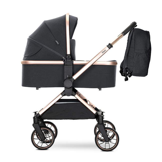 Lorelli BABY STROLLER REYA BLACK 2in1 with reversible hand 10022072501