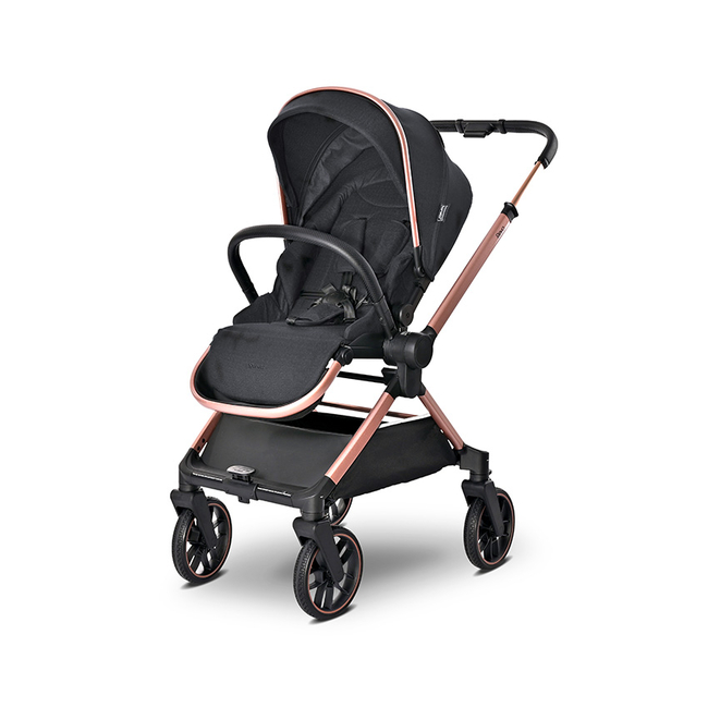 Lorelli BABY STROLLER REYA BLACK 2in1 with reversible hand 10022072501