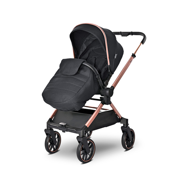 Lorelli BABY STROLLER REYA BLACK 2in1 with reversible hand 10022072501