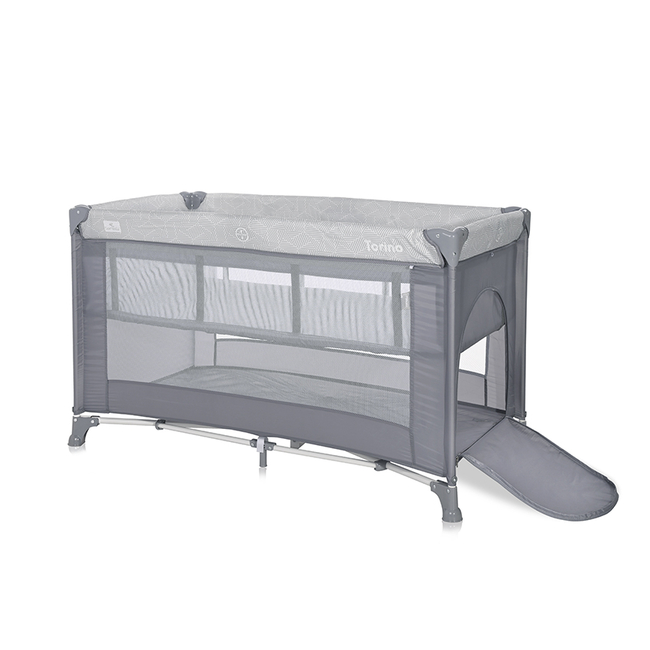 Lorelli Torino 2 Layers Playpen Grey Stripped