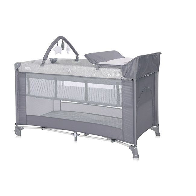 Lorelli Torino 2 Layers Plus Playpen Grey Stripped Elements