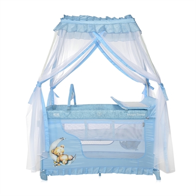 Lorelli Magic Sleep 2 Layers Playpen Blue Moon Sleeping Bear 1008048 2209