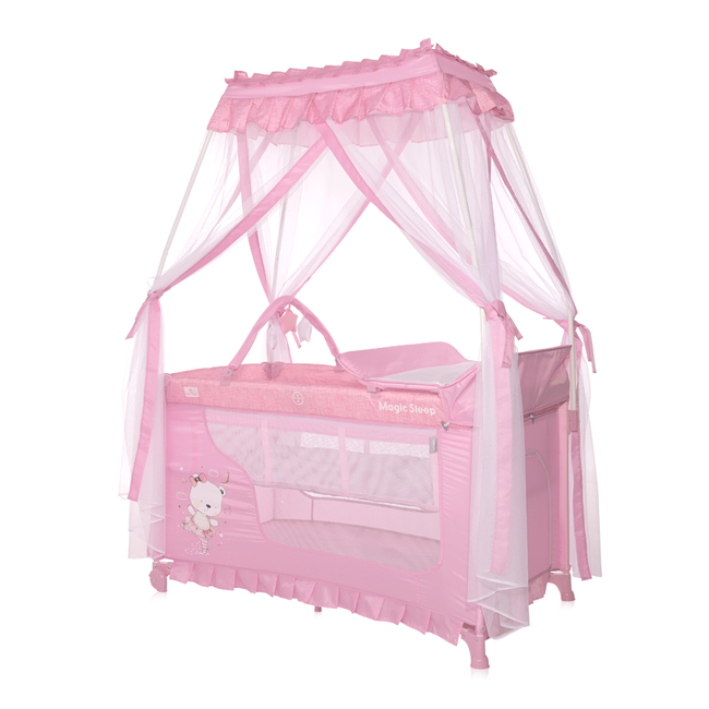 Lorelli Magic Sleep 2 Layers Playpen Rose Ballerina Bear