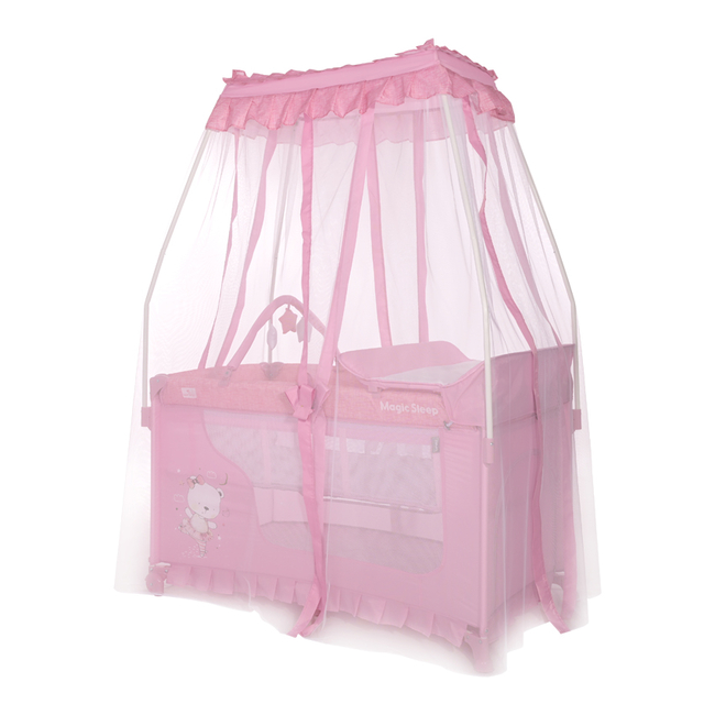 Lorelli Magic Sleep 2 Layers Playpen Rose Ballerina Bear