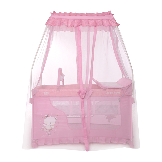 Lorelli Magic Sleep 2 Layers Playpen Rose Ballerina Bear