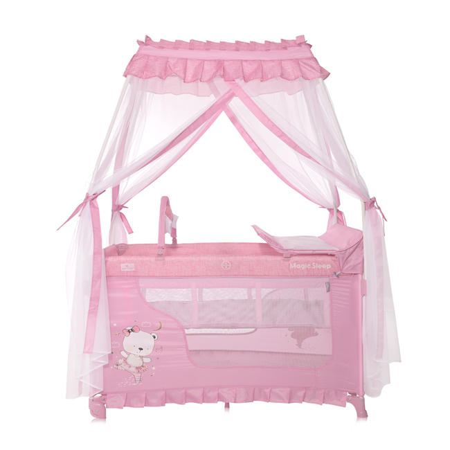 Lorelli Magic Sleep 2 Layers Playpen Rose Ballerina Bear