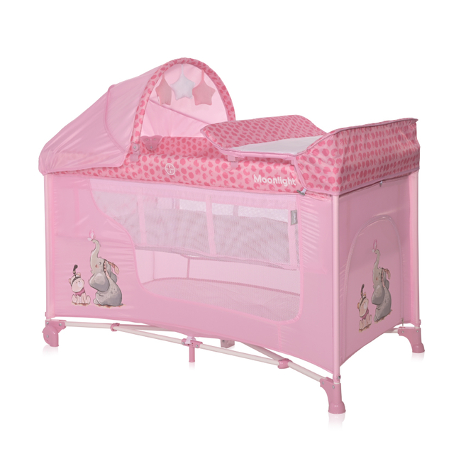 Lorelli Moonlight 2 Plus Παρκοκρέβατο 2 επιπέδων με αξεσουάρ Mellow Rose Fellow 10080572363