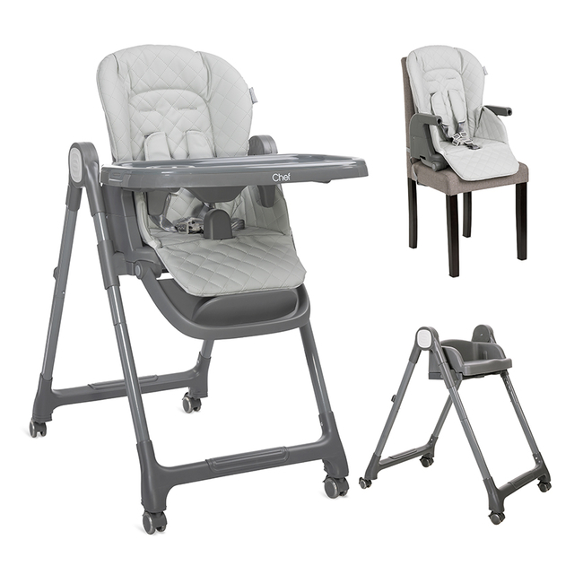 Lorelli Chef 3in1 Παιδική Καρέκλα Φαγητού Δώρο Σαλιάρα Grey Leather 10100612506