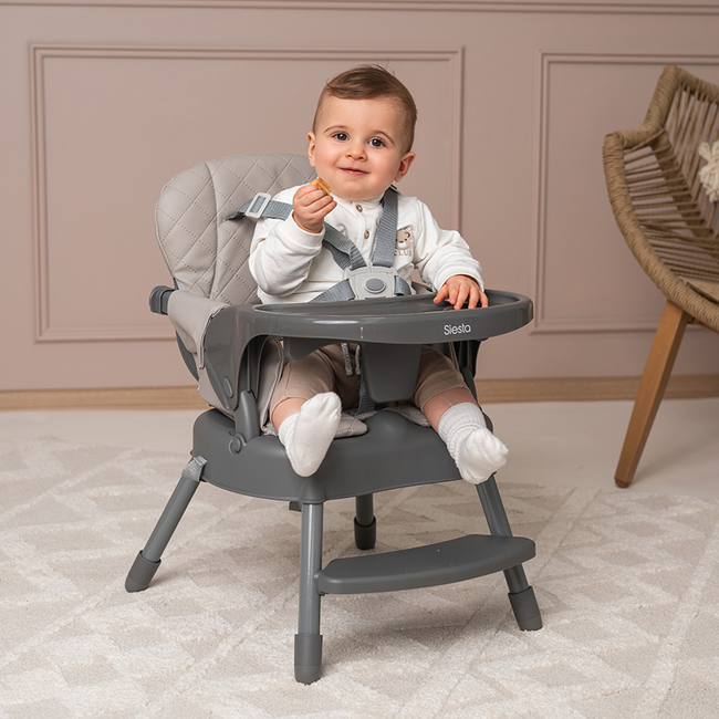 Lorelli Siesta 3 σε 1 Παιδικό Καρεκλάκι Φαγητού Grey Leather 10100532506