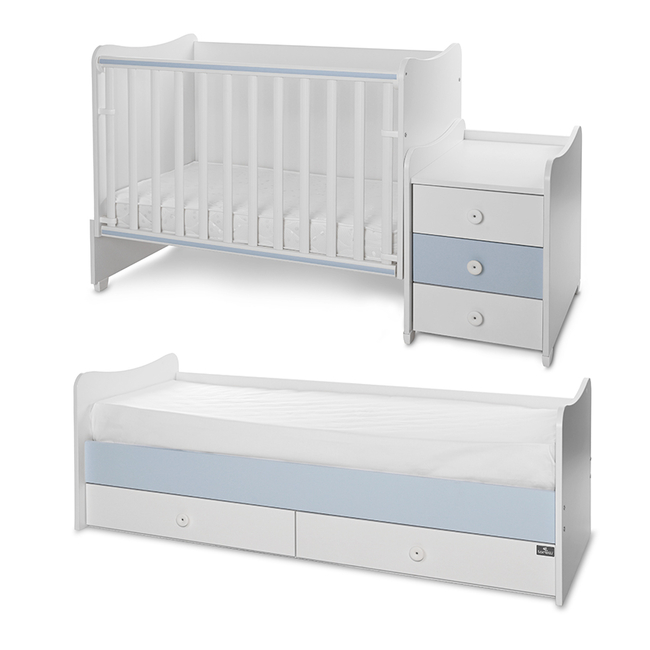 Lorelli ΚΡΕΒΆΤΙ MAXI PLUS ΝΈΟ 70/160 WHITE/BABY BLUE 10150300039A