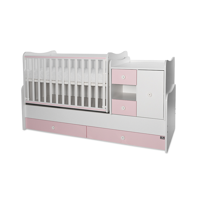Lorelli BED MINI MAX NEW 190/72 COLOUR WHITE/ORCHID PINK 10150500038A
