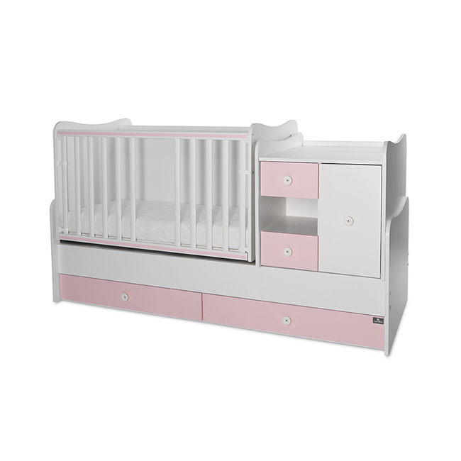 Lorelli BED MINI MAX NEW 190/72 COLOUR WHITE/ORCHID PINK 10150500038A