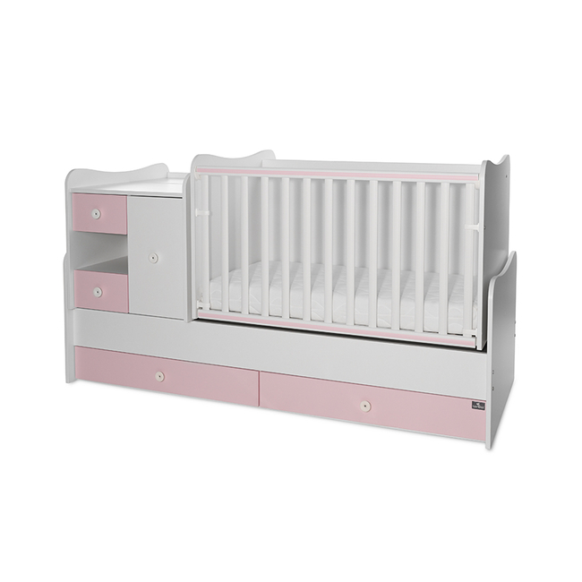Lorelli BED MINI MAX NEW 190/72 COLOUR WHITE/ORCHID PINK 10150500038A