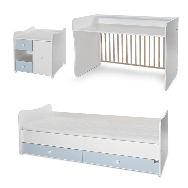 Lorelli BED MINI MAX NEW 190/72 COLOUR WHITE/BABY BLUE 10150500039A