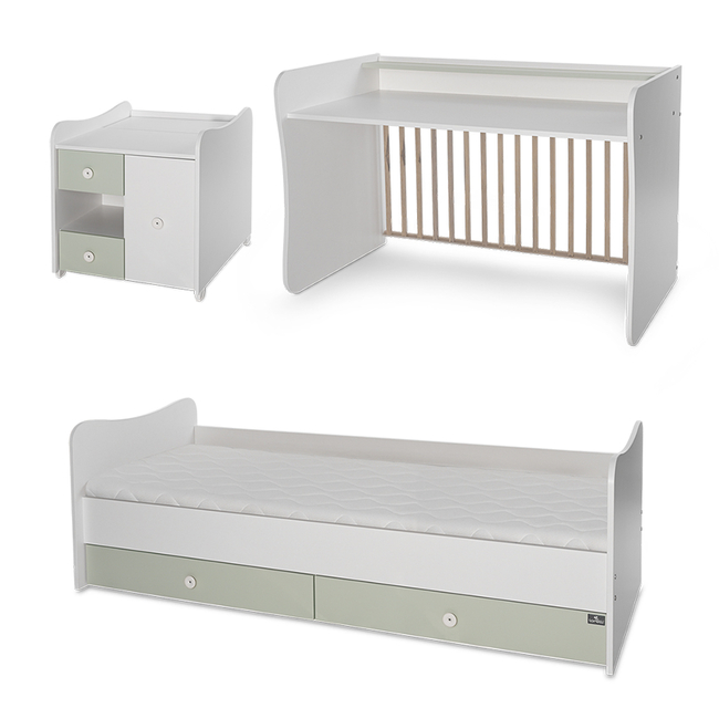 Lorelli BED MINI MAX NEW 190/72 COLOUR WHITE/MILKY GREEN 10150500040A