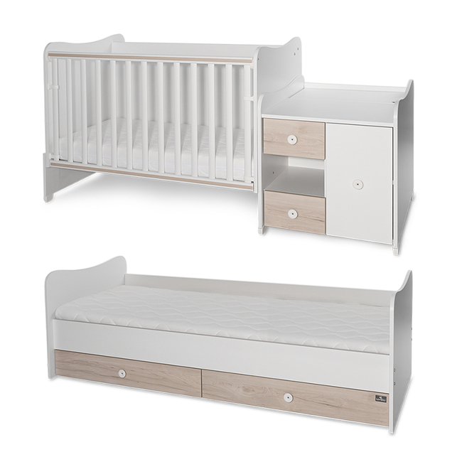 Lorelli BED MINI MAX 190/72 COLOUR WHITE/LIGHT OAK  NEW 10150500045A