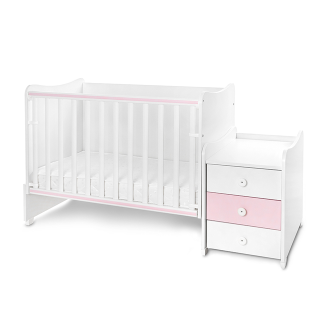 Lorelli BED MAXI PLUS NEW 70/160 WHITE/ORCHID PINK 10150580038P