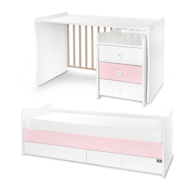 Lorelli BED MAXI PLUS NEW 70/160 WHITE/ORCHID PINK 10150580038P