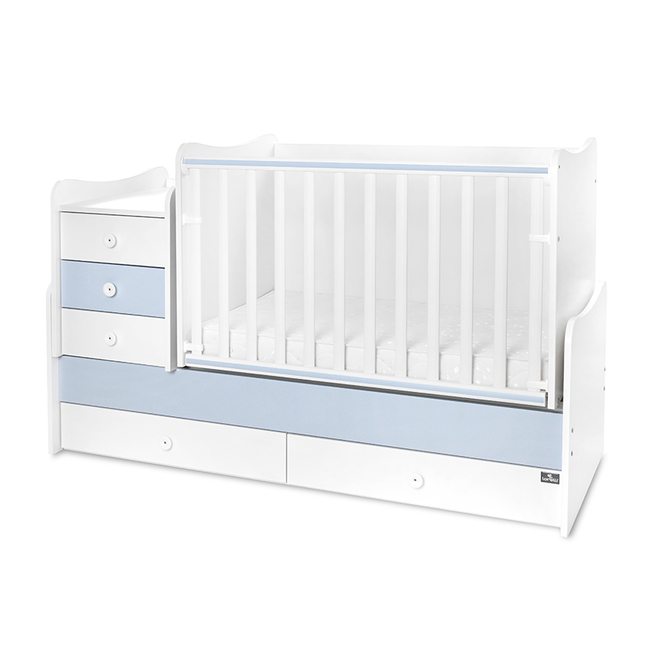 Lorelli BED MAXI PLUS NEW 70/160 WHITE/BABY BLUE 10150580039P