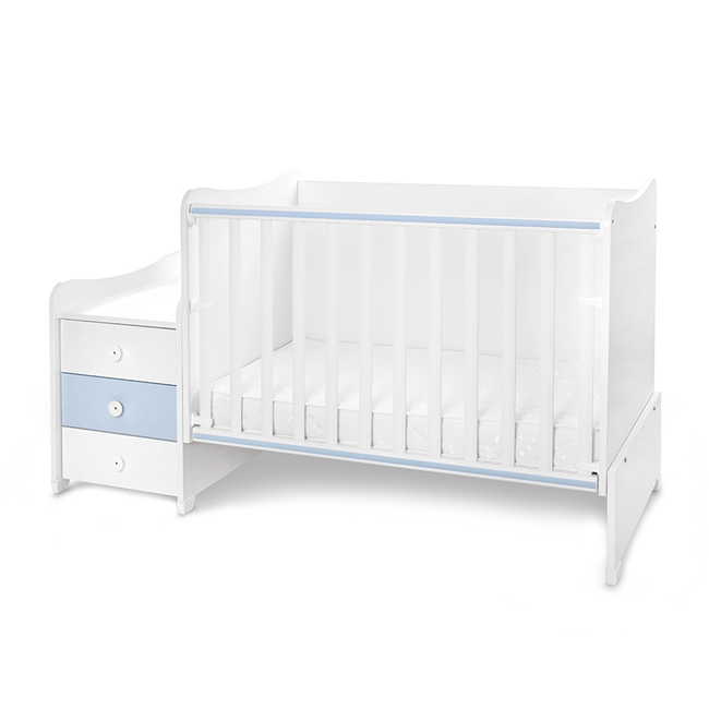Lorelli BED MAXI PLUS NEW 70/160 WHITE/BABY BLUE 10150580039P
