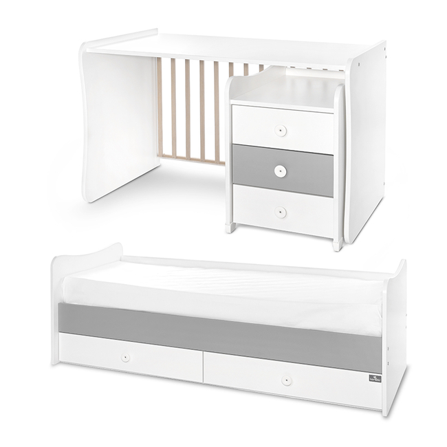 Lorelli BED MAXI PLUS NEW 70/160 WHITE/STONE GREY 10150580041P