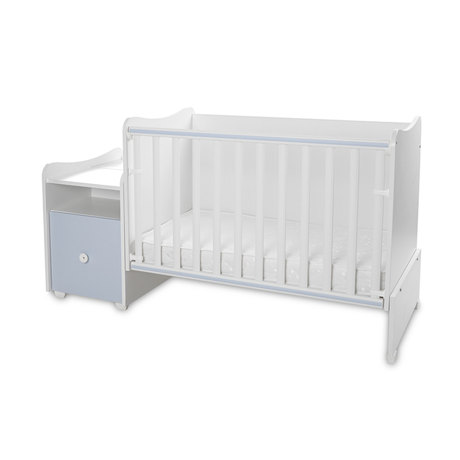 Lorelli BED TREND PLUS NEW 70/160 WHITE/BABY BLUE 10150590039P