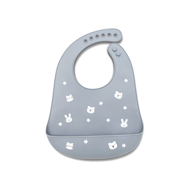 Lorelli Nature Σαλιάρα Σιλικόνης με ψιχουλοσυλλέκτη Grey 10230670003