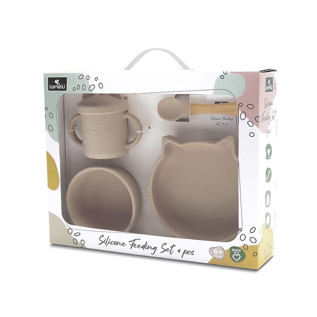 Lorelli SILICONE FEEDING SET 4PCS NATURAL BEIGE 10230700005